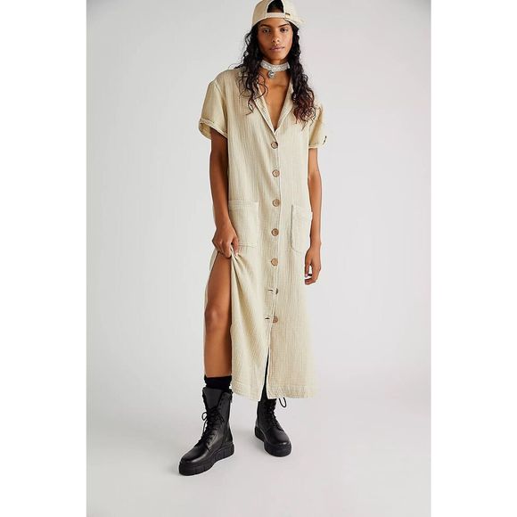 Free People Almeda Dress Duster Guaze Maxi size Small NEW - Picture 1 of 7